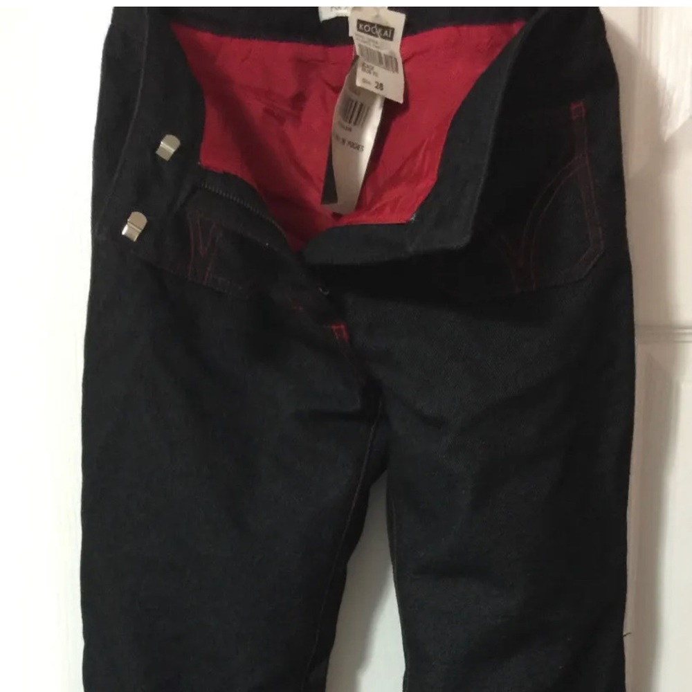 NWT KOOKAI WOOL DENIM LONG FLARED PANTS WITH FRONT POCKETS WOMENS SIZE UK38/US28